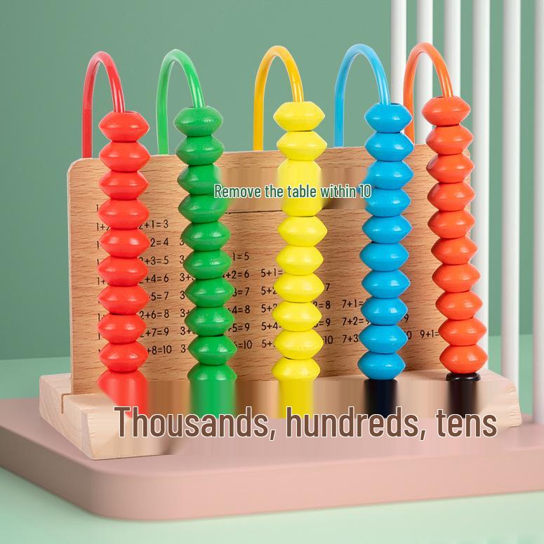 Wooden Abacus for Elementary Math - Counting Frame for Grades 1, 3, 5, 9, and 10.