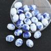 Blue and White Porcelain Oval Beads for Handmade Jewelry and Phone Chains