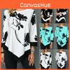 Women Floral Irregular Blouse Tee Ladies Long Sleeve Casual Loose Tshirt S5xl