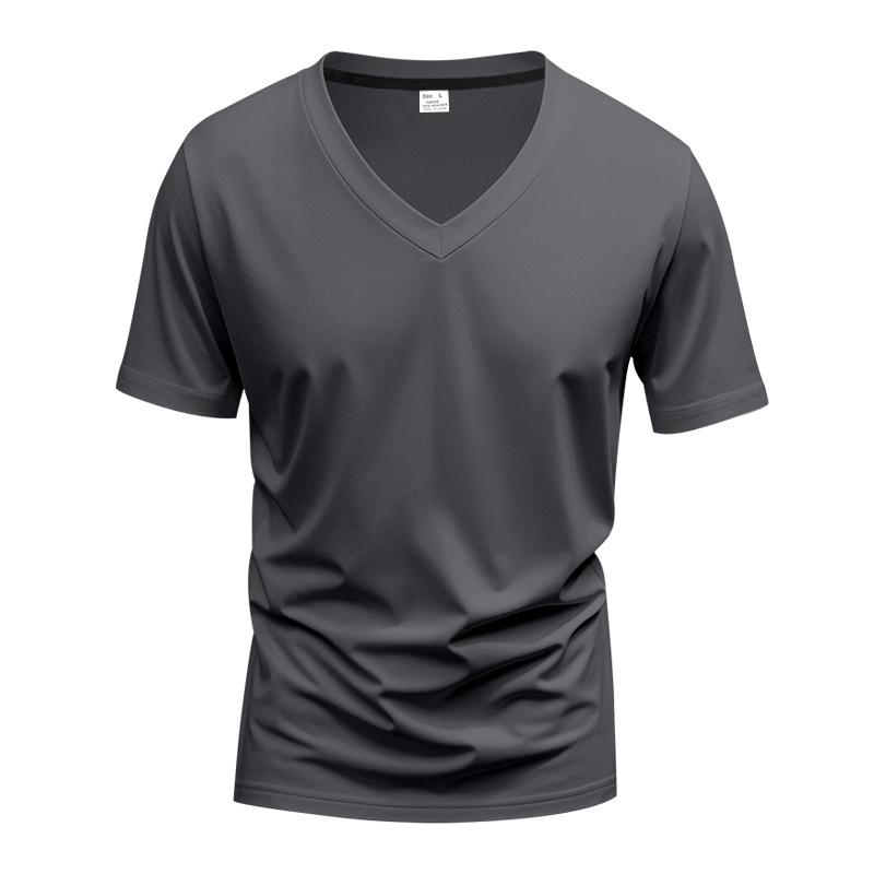 American Style Summer Quick Dry Mens V Neck Short Sleeve T Shirt