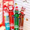 Cartoon Christmas 10 Color Press Ballpoint Pen Multi Combination Student Office Stationery Writing Tool
