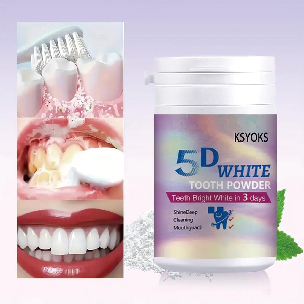 5D Bright White Tooth Powder, Deep Cleaning, Oral Protection, Bright White Teeth, Fresh Breath