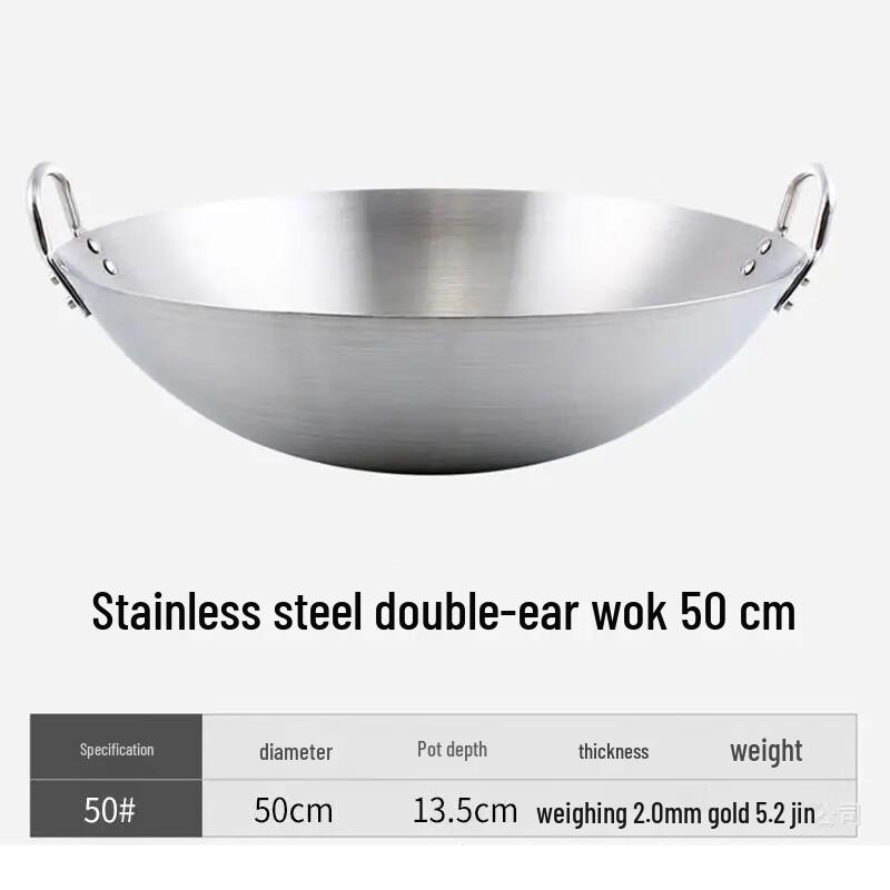 Yoshida Craftsman Stainless Steel Double-Handle Wok
