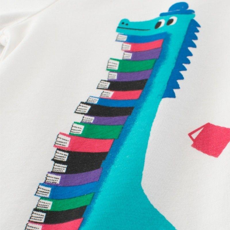 27Kids Boys' Short-Sleeved T-Shirt Summer Kidsren's Clothing Kidsren's Dinosaur Half-Sleeved Printed Top Baby Boy Pure Cotton Round Neck