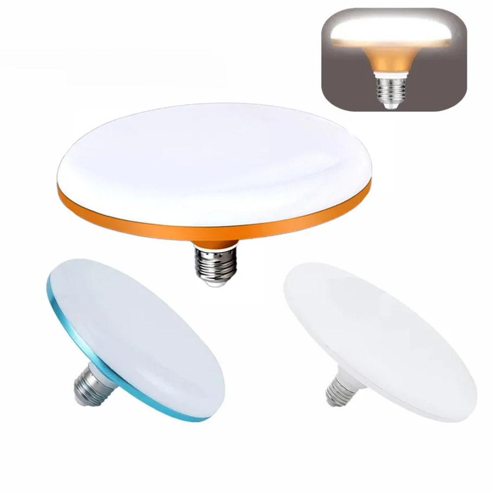 

LED Bulb AC 220V E27 Base Household Energy Saving Lamp 12W 15W 40W 60W Indoor Lighting Flying Saucer Light 3500K Ceiling Lamp 12W синій