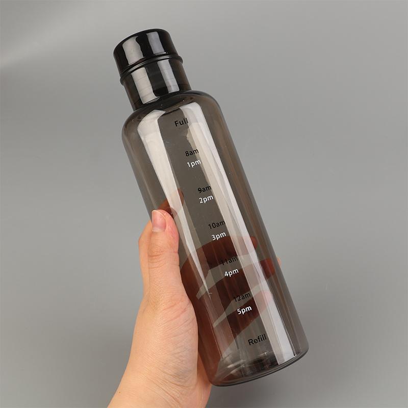 Transparent With Time Scale Water Bottle Large Capacity Leakproof Drink Bottle Drop-Resistant Drink Cup For Sport Travel