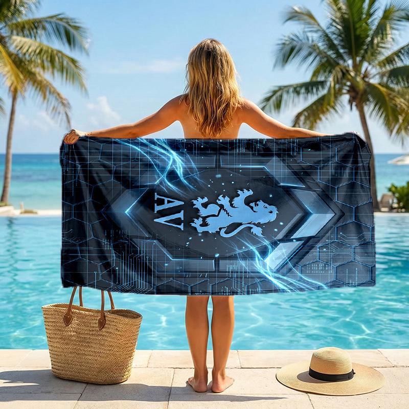 Aston Villa Football Beach Towel Soft Microfiber Summer Towel Quick Dry Absorbent Towel for Beach Swimming Pool Travel