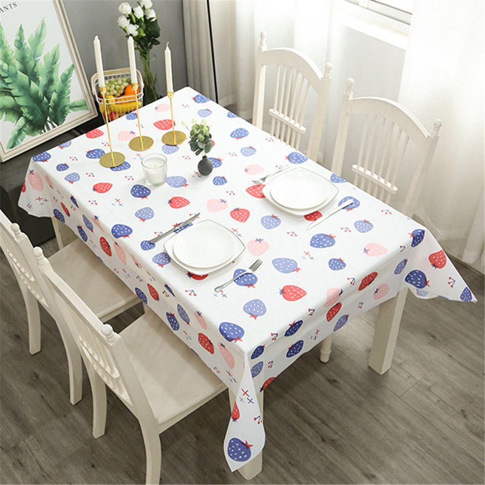 Plastic PVC Waterproof Oilproof Kitchen Dining Table Colth Rectangula Grid Printed Tablecloth Cover Mat Oilcloth Antifouling