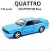 1/36 Scale Quattro 1980 Alloy Car Models Toy Diecasts Vehicles Model Doors Opened Pull Back Sport Car for Adult Collection Gifts