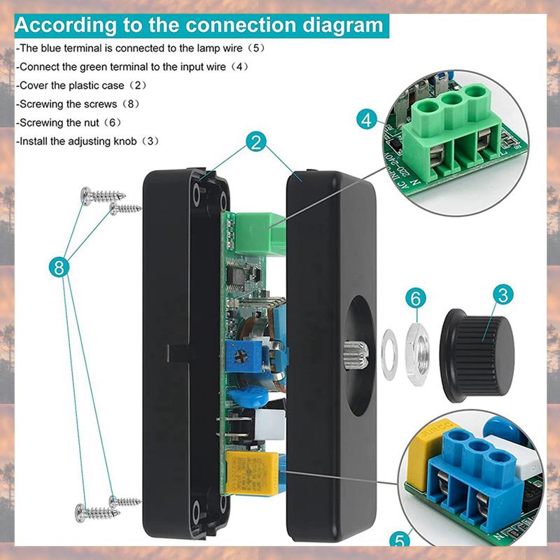 

2025 Trend 3X Inline LED Dimmer Switch, Built-In Rotary ON/OFF And Knob Control Dimmer For Dimmable 3-100W LED/Incandescent Blac чорний