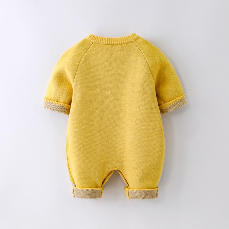 Autumn and Winter Boys and Girls Long-sleeved Casual Knitted Jumpsuit