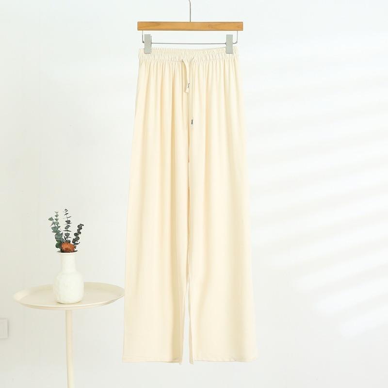 Women's Wide-legged Trousers Summer Versatile Thin Section Loose Dragging High Waisted Outside Wearing Casual Trousers