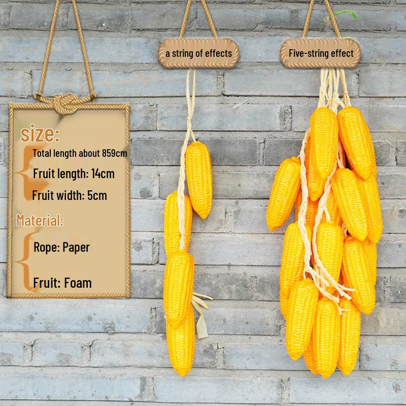 Farmhouse Decor: Pepper, Corn, Garlic, Veggie Fruit Skewers with Hemp Rope