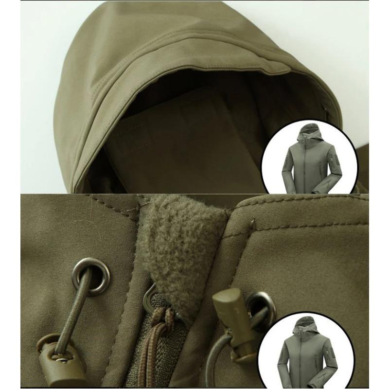 Men's Winter Autumn Softshell Fleece Jackets Windproof Outdoor Fishing Hiking Hunting Thermal Camping Cargo Coats Warm M-5XL