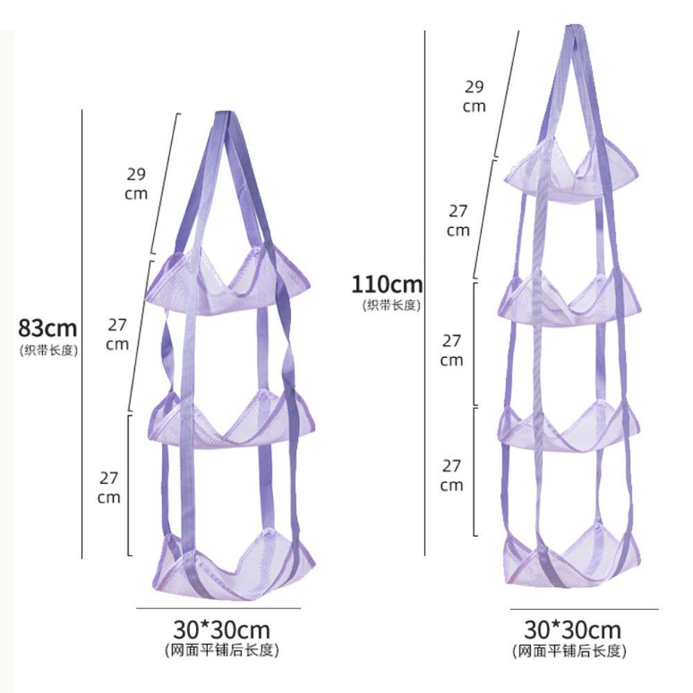 Mesh Ball Storage Bag Wall Mounted Multiple Pockets Wall Mounted Organizer Space Save Hanging Design Hanging Storage Bag