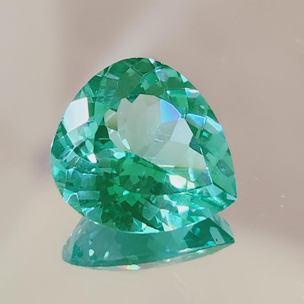 Natural Flawless Green Parti Sapphire Loose Heart Cut Gemstone 15x14 MM