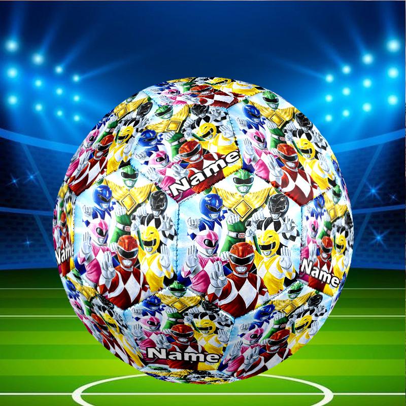 Custom Name Personalized Mighty Morphin Power Rangers-A Print Size 5 Soccer Ball Training & Match Football, for Team, Kicking, Gift for Football Enthu