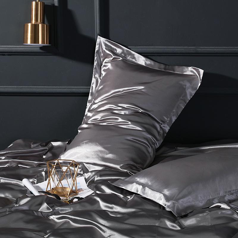 Solid Color Mulberry Silk Pillowcase - Adult Silky Ice Silk Cover