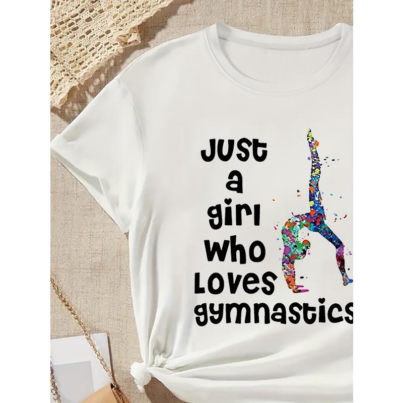 European Sizes Girls' Summer Fashion Print Casual Tops, Available In Multiple Colors And Sizes, Featuring a Slightly Stretchy Knit Round Neck