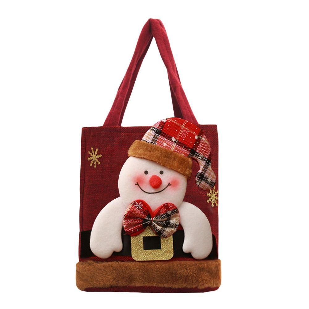 Christmas Tote Bags  Santa Snowman Fawn Gift Bags Children Gift Bags Candy Bags