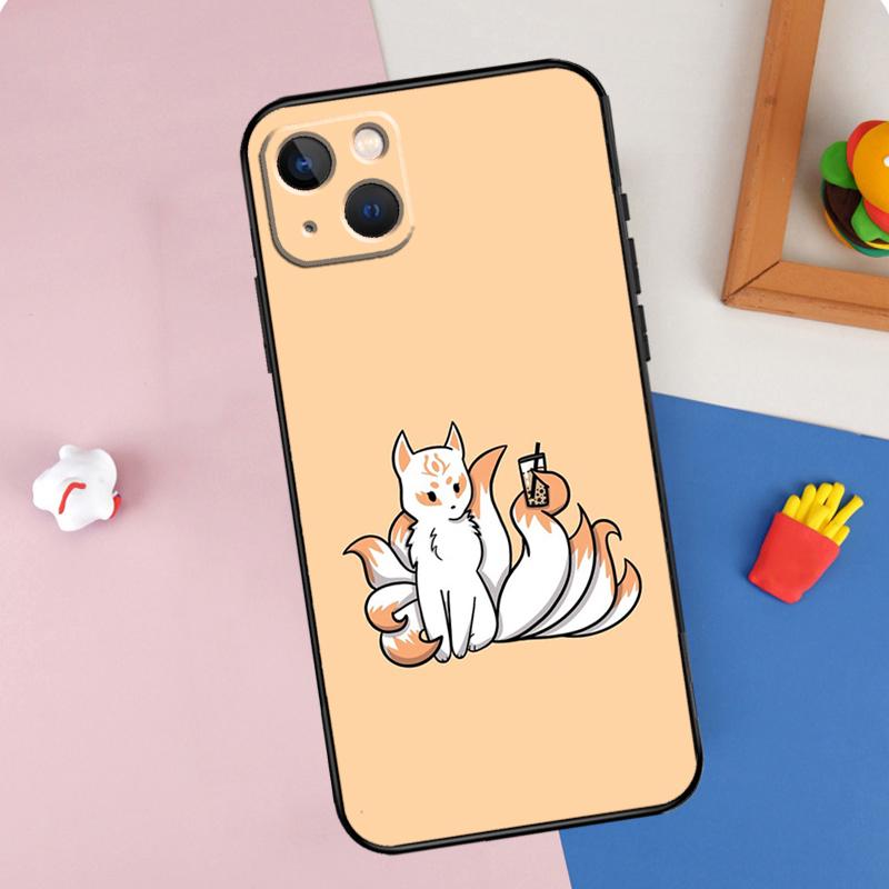 Nine-tailed Fox Case For iPhone 11 12 13 14 15 16 Pro Max Mini XS XR X Plus Soft Protection Cover