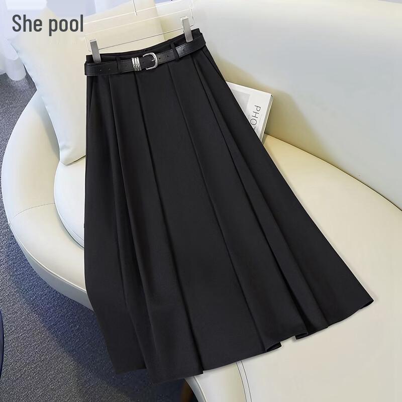 Женская элегантная плиссированная миди-юбка А-силуэта S