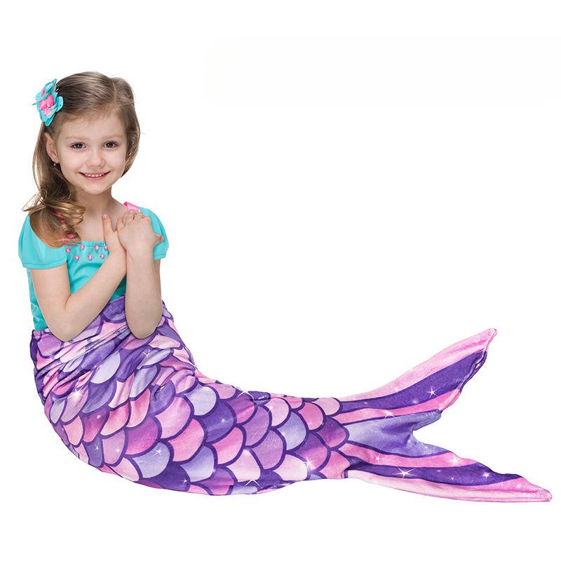 Mermaid Sleeping Bag Universal Soft Mermaid Tail Blanket Beautiful Cozy Rainbow Mermaid Blanket Children's Anti Kick Sleeping Bag