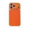 17-Fenster Handyhülle mit Lederstruktur für iPhone 17 Pro Max - Apple 16 Matt, Orange