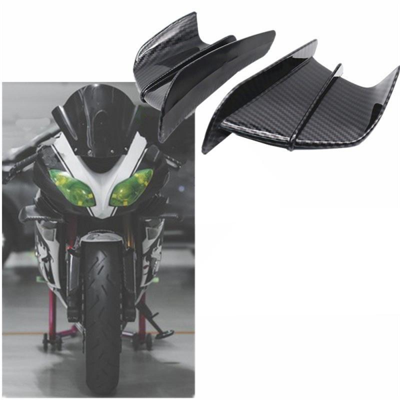 Universal motorcycle side fenders with glossy carbon coating, forged, with air deflectors