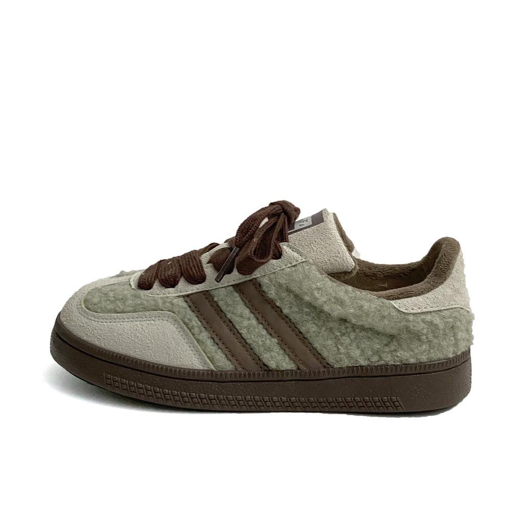 Dexun shoes women's winter velvet little white shoes versatile soft-soled running shoes casual sports shoes flat 5097M