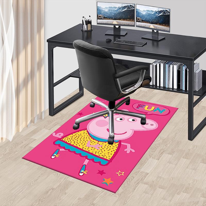 1pc Peppa Pig Fun Stars Carpet for Playroom Bedroom Living Room Sofa Home Decor,kids Game Area Rug Non-slip Floor Mat Y723128