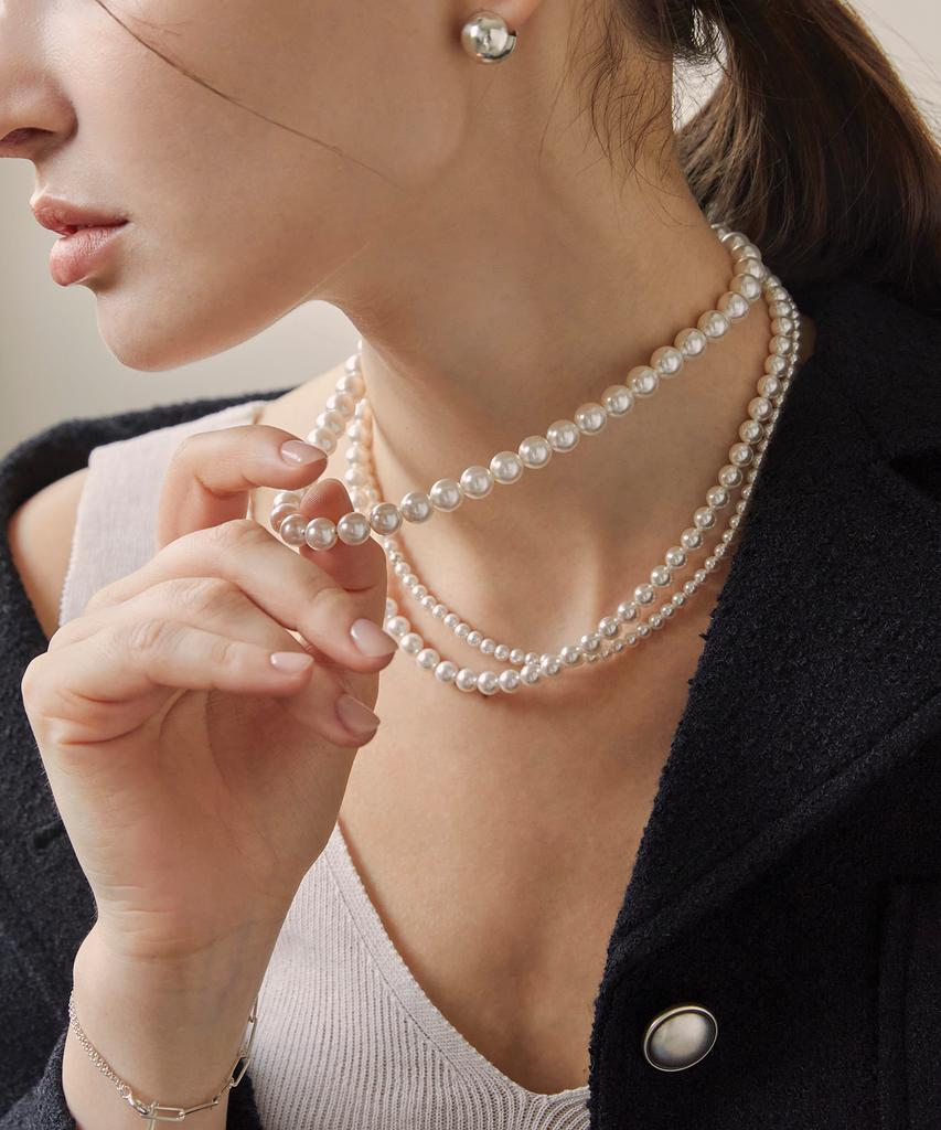 Dmoment Dm Swarovski Pearl 925 Silver Necklace (4,6,8Mm)