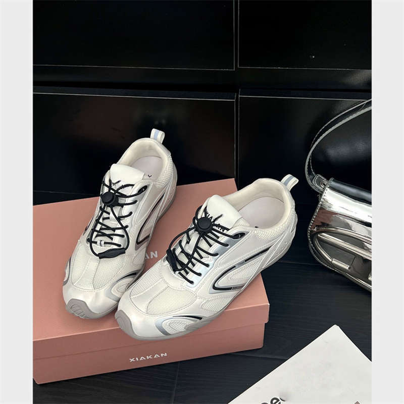 Retro silver Forrest Gump training shoes summer new super fire racing shoes platform breathable casual sports shoes