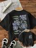 Flower Print Unisex Crew Neck Short Sleeve Unisexs Graphic TShirt Stylish Comfortable Casual Unisex Top Trendy T Shirt Unisex
