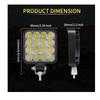 LED Off-Road Lights Square 16-LED Work Lights | 5-in-1 Function | IP67 Waterproof | 12V Aluminium Headlights 2-Pack