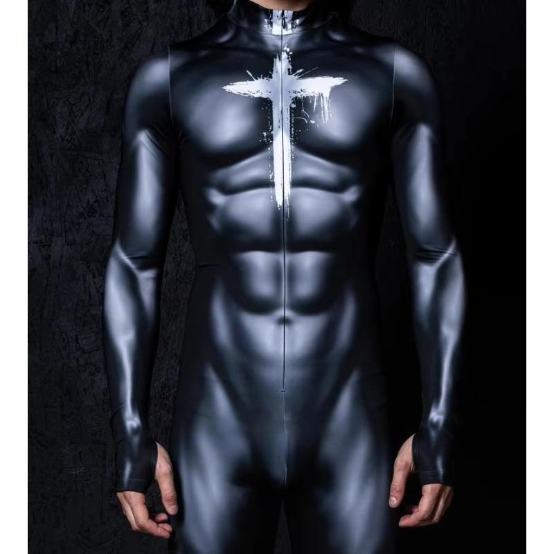 Halloweenské punčocháče 3D digitální tisk Dospělý Cosplay Jednodílný kostým Muži Jumpsuit pro pódiové vystoupení Taneční párty outfit