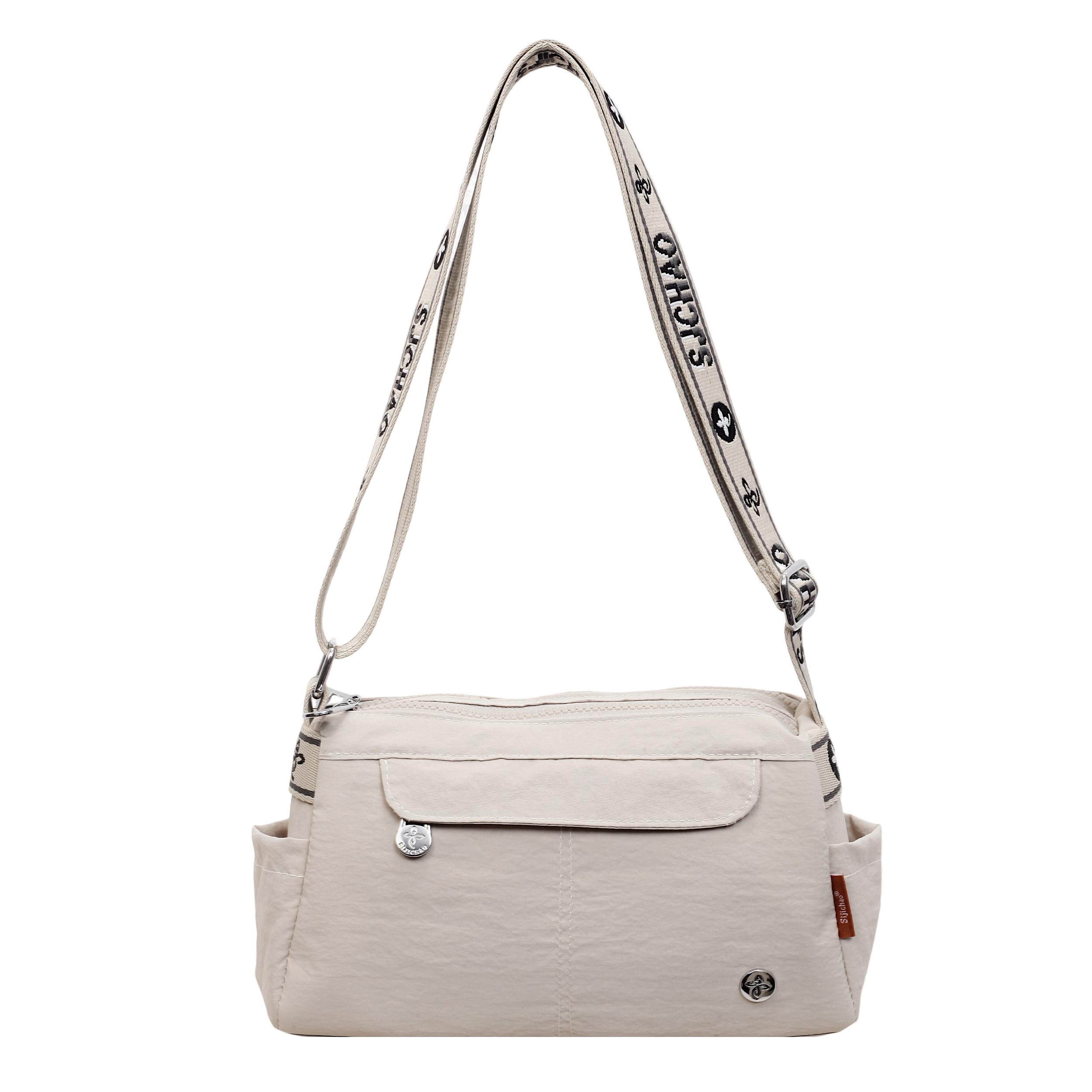 

Новая Повседневная Женская Сумка Кроссбоди для Поездок на Работу Легкая Вместительная Модная Многофункциональная Сумка на Плечо с Множеством Карманов бежевый