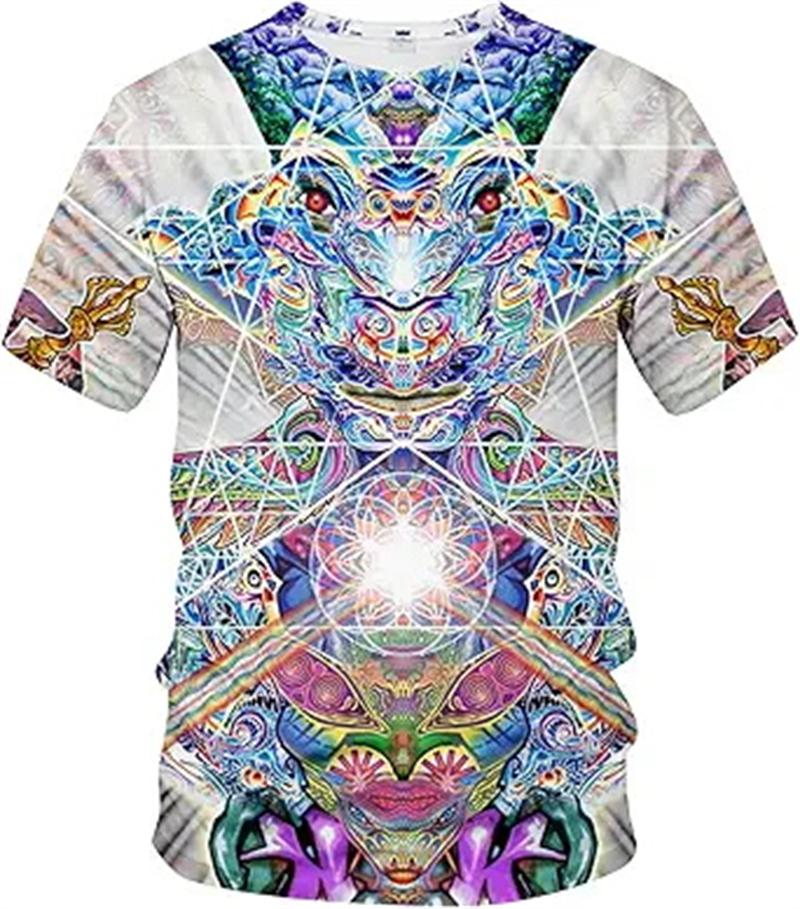Módní Psychedelický Vzor Grafické Tričko Pánské 3D Tištěné Umění Hip Hop Osobnost Kulatý Výstřih Cool Krátký Rukáv Trička Unisex Vrchní Díly