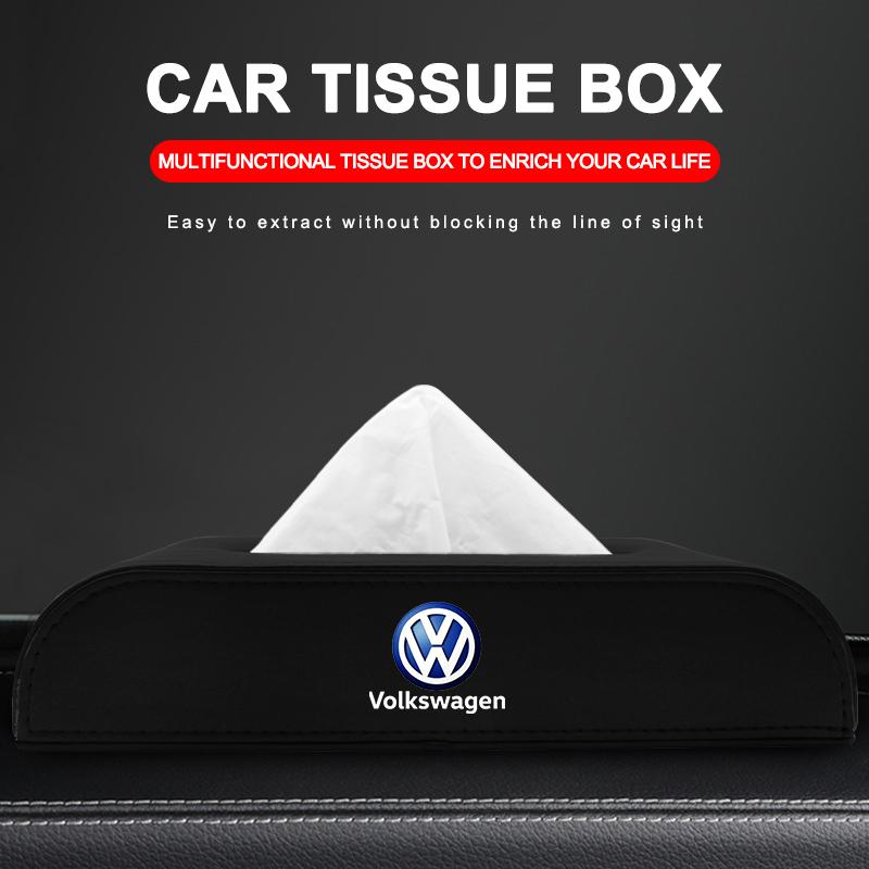 1Pcs Car Tissue Box Holder Armrest Box Storage Case Car Accessories For Volkswagen VW GOLF POLO PASSAT TIGUAN TOURAN TOUAREG JETTA GTI Scirocco CC