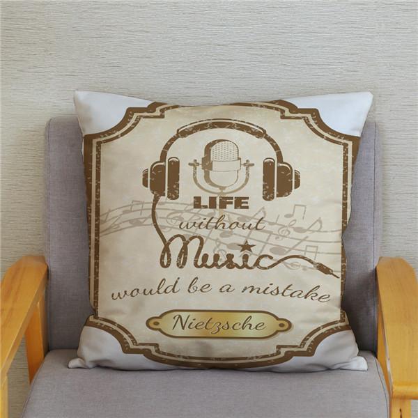 Home Decor Rock Music Print Pillowcases Bedroom Cushion Covers