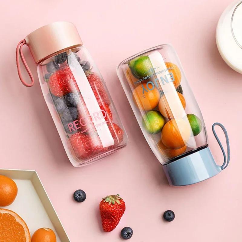 380ml Plastic Water Bottle Portable Cup Transparent Bottle Outdoor Sports Water Cup Student Portable Cup