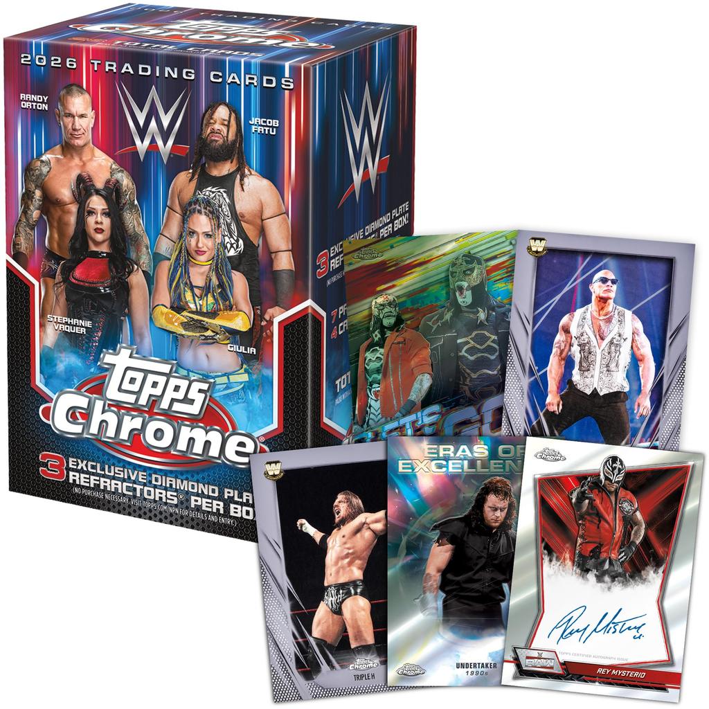 Topps Trading Cards Chrome WWE Value Box 2026 Factory Sealed