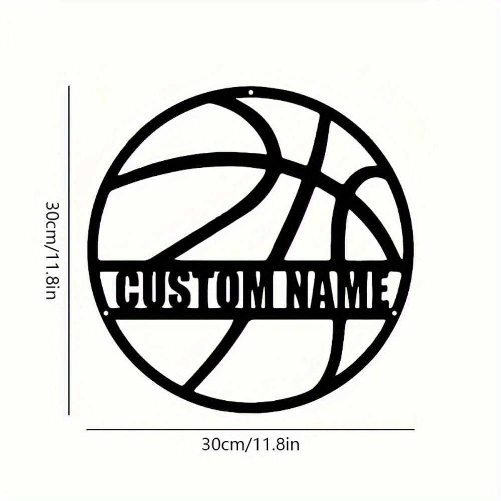 

Exclusive Personalized Metal Basketball Name Sign Iron Wall Decor Indoor Outdoor Stadium Gift Basketball Fans