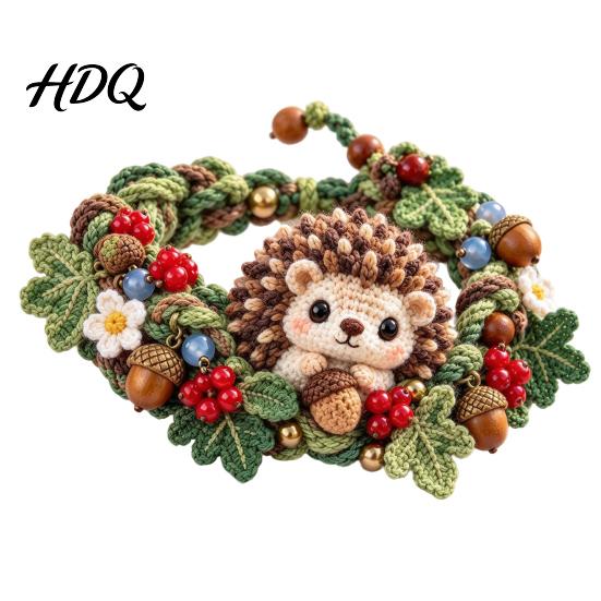 Pastoral Style Yarn Accessories Crochet Animal Bracelet DIY Kit Woodland Friends Craft Forest Jewelry Making Cute Squirrel Raccoon Frog Kit