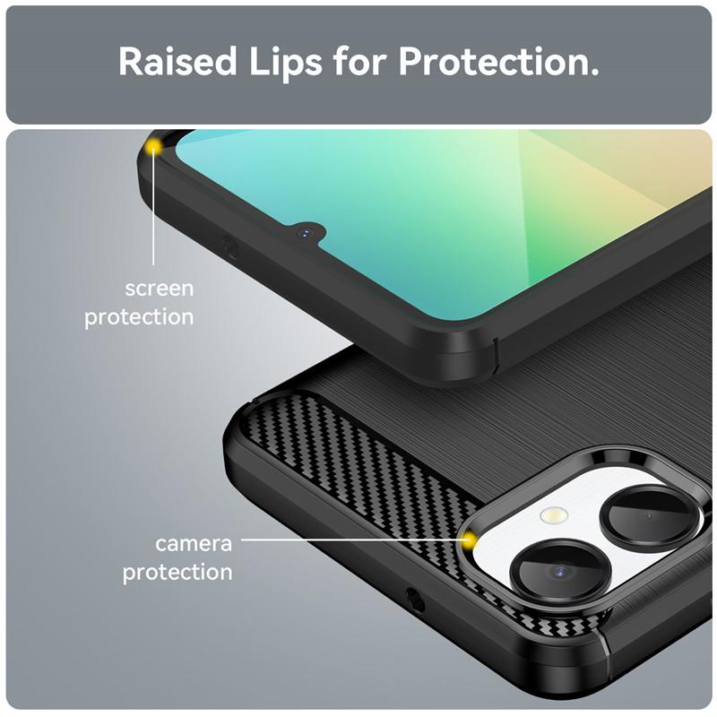 For Samsung Galaxy A06 Case For Samsung A06 A16 A26 A36 A55 A35 A25 A15 A05 A05s Cover Carbon Fiber Shockproof Silicone Bumper