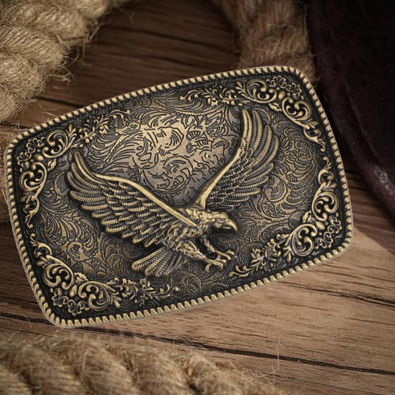 Boucles de ceinture en alliage métallique pour hommes,accessoires de ceinture faits à la main, bricolage, Style Cowboy occidental Rock