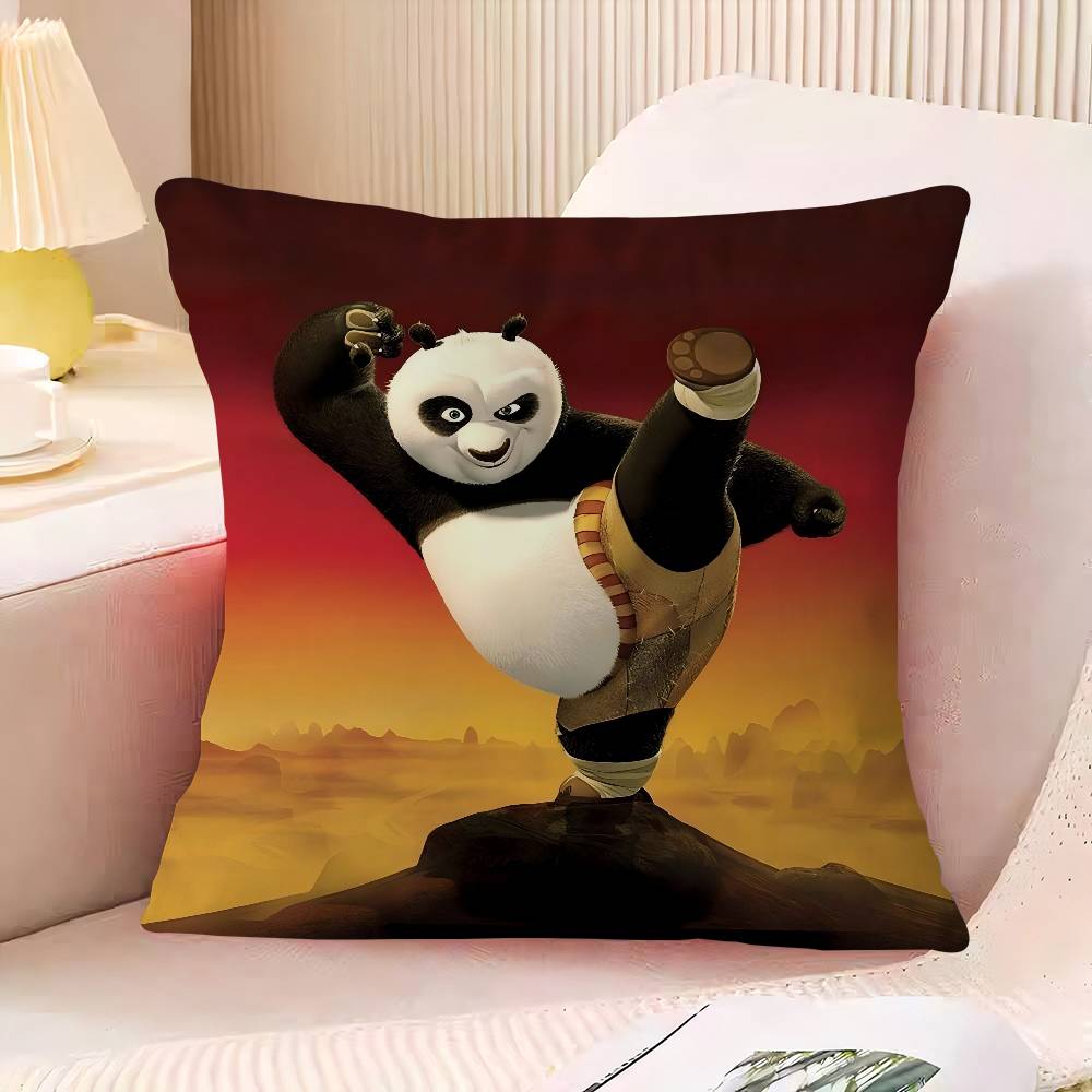 

Kung Fu Anime Pandaes Personalized Pillow Dust Cover Bedroom Kids Party Decoration Pillowcase Birthday Children Gift 16x16Inch