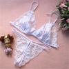 Sexy Women Lace Bra + T Pants Underwear Lady G-String Open Crotch Sleepwear