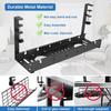 No Drilling Under Desk Wire Management Tray Retractable Cable Organizers In Home Office PC Router Data Wire Metal Storage Rack