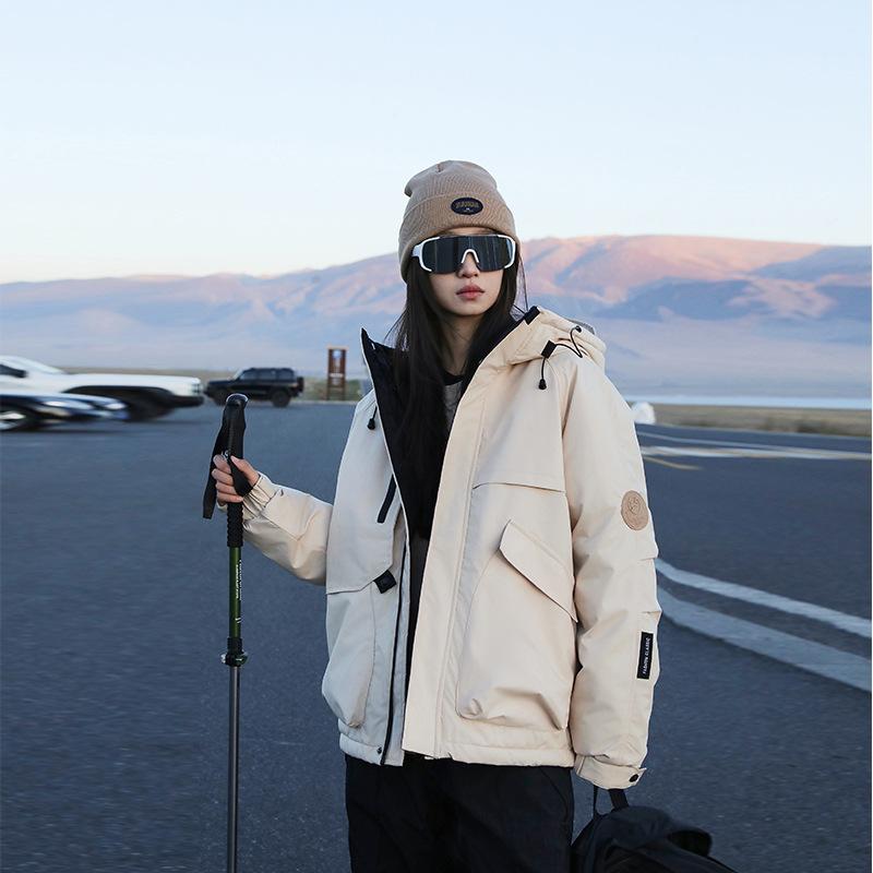 2025 Fall/Winter Unisex Jackets Women's Leisure Outdoor Cycling Mountaineering Padded Jackets Plus Size Loose Cargo Padded Jackets